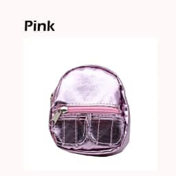 Fashion PU Glitter Pink Silver Mini Knapsack for 18 inches Girl Doll Backpack Doll Bag Dolls Accessories Kids Gift Children Toys