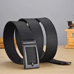 Men's Canvas Belt With Automatic Buckle Casual Breathable Jeans Belt Cratch Resistant And Wear-Resistant Outdoor Sports Belt