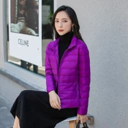 Down Jacket Women Parkas Windproof Puffer Coat New Autumn Winter Warm Stand-UP Collar Thin Cotton Coat Short Overcoat Top Ladies