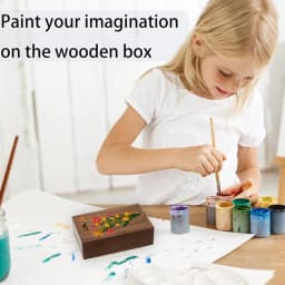 5PCS Unfinished Storage Boxs Solid Natural Wooden With Sliding Top For Necklace Ring Gift Blank Box USB Decorative Gift Case Box