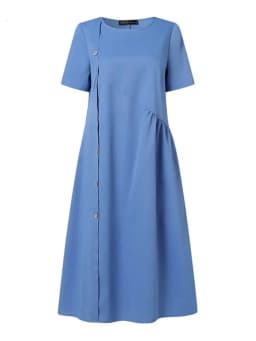 Women New Loose Boho Button Pockets Vintage Ruffles Befree Summer Elegant Party Dress Summer Party Maxi Dresses