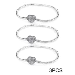 925 Sterling Silver Bracelets Bangles Original Love Heart Clasp Charms Beads Snake Chain Luxury DIY Jewelry For Women Gift