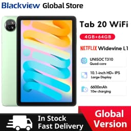 Blackview Tab 20 WIFI Tablets 10.1'' HD+ IPS Display Widevine L1 4GB 64GB Unisoc T310 Android 15 6600mAh 8MP Tablet Pad PC