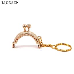 Mini Cute 4cm Metal Coin Purse Bag Change Purse Frame With Keychain 5 Colors Frame Kiss Clasp Lock DIY Craft Wallet Accessaries