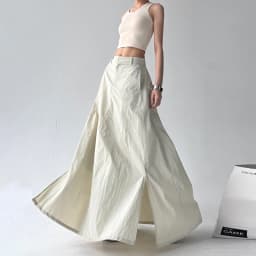 SuperAen 2025 Summer New Solid Skirt for Women Sweet High-waisted High Street A-line Long Skirts