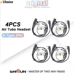 Baofeng UV-5R Walkie Talkie Headset with Mic 2 Pin Acoustic Air Tube Headset UV-18Pro Kenwood UV-13 DM-1701 UV-5RH Pro Max Radio
