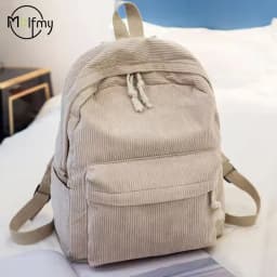 1pcs Personalized Backpack Large Capacity Corduroy Schoolbag Hand-Made Unique Name Custom Multicolor Rope Yarn Color Decoration