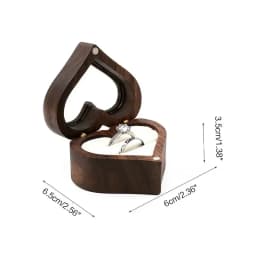 Classical Heart Shape Wedding Ceremony Ring Box Walnut Wood Jewelry Boxes Proposed Wedding Jewellery Storage Organizer Ring Box