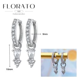 FLORATO 925 Sterling Silver Earrings Chain Tassel Pendant Earrings Zircon Silver Earrings for Women Trend Luxury Wedding Jewelry