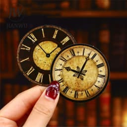 JIANWU Time Scale Series Vintage Clock Landscape Material Collage Scrapbooking Sticker Creative DIY Journal Stationery