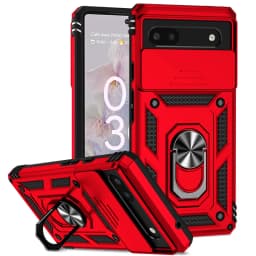 Slide Camera Protect Cover For Google Pixel 6 7 8 Pro Pixel8 Magnetic RIng Holder Shockproof Armor Phone Case For Pixel 6A 7A 8A