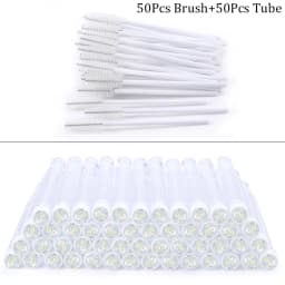 100pcs Diamond Eyebrow Brush Tube Empty Reusable Lash Mascara Wand Case Replaceable Crystal Eyelash Brush Dust-proof Makeup Tool
