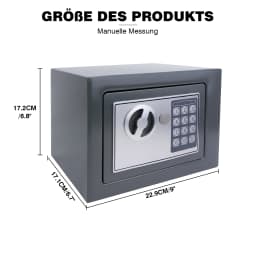 Fireproof Waterproof Home Safe, Home Security Cash Box Cabinet Valuables Protection with Double Digital Keypad & 2 Keys, Grey