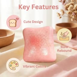 Simulation Butter Toast Bread Squishy Toys for Stress Relief Soft Slow-Rise Anti-Anxiety Sensory Fidget Toys for Adults ADHD
