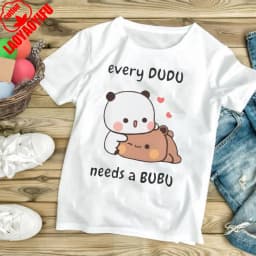 Every Dudu Needs A Bubu Cute Panda Bear Hug Clothing Kawaii Bubu Dudu Classic Unisex Anniversary Gifts Short Sleeve Tees