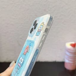 Hangyodon Fish Card Holder Cartoon Phone Case for iPhone 17 Pro Max 16E 14 15 Plus 13 Mini 11 12 Pro X XS XR 7 8 SE With Lanyard