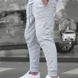 Men's Summer Casual Joggers, Elastic Drawstring Waist and Cuffs, Logo Print, Loose Fit, Comfortable Fabric, Sports Pants