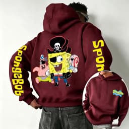 SpongeBob SquarePants and Patrick Star COS Pirate Cartoon Anime 2026 New Spring and Autumn Men's and Women's Fashion Hoodies