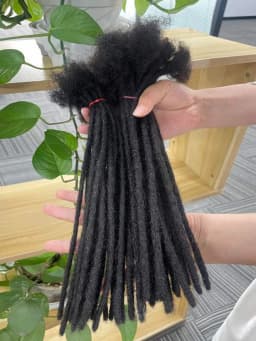 6-20 Inch 100% Human Hair Inter Loc Extensions 0.6cm Width Full Handmade Dreadlock Extensions for Men Women Kids Can Be Dye
