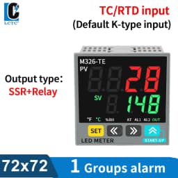 LCTC PID Temperature Controller SSR+Relay 4-20mA Output PID Regulator TC/RTD Input Digital Instrument 48*48 48*96 72* 72mm