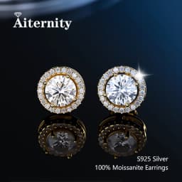100% Moissanite S925 Sterling Silver Stud Earrings For Women And Men With 2 Certificates Pass Diamond Tester Pen Fine Jewelry