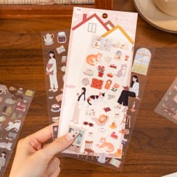 2sheets Creative Character Life Small Pattern PET Stickers DIY Diary Phone Case Scrapbook Aesthetics Stationery Stickers