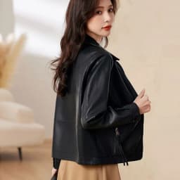 New 2026 Temperament PU Leather Jacket Women's Autumn Lapel Loose Motorcycle Jacket Ladies Casual Female Outwear Overcoat