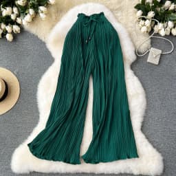 Women Long Pants Wide Leg Pant Solid Loose Y2k Casual Lace Up Tight High Waist Capris Regular Pleated Trousers Summer 2026