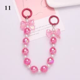 Y2K Cute Bowknot Phone Charm Strap Lanyard DIY Beaded Pendant Sweet Girl Keychain For iPhone Accessories Purse Bag Pendants