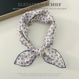 Elegant Cashew Small Square Scarf Cherry Flower Cotton Linen Print Scarves Korean Headband Printed Silk Scarf Outdoor
