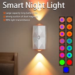 Rechargeable LED Night Light with Motion Sensor Wall Lamp 3 Light Modes Indoor Light Magnetic Staircase Light