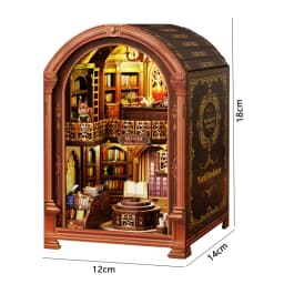 DIY Book Nook Kit Wooden Doll House 3D Puzzle Assembly Toy Home Bookend Bookshelf Insert With Furniture Toys For Christmas Gift