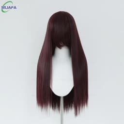 Very High Quality 400g 48 Colors 24Inch 60cm Long Straight Cosplay Wig With Bangs Heat Resistant Hair Anime Wigs + Wig Cap