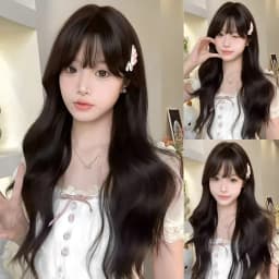 OLACARE Long Body Wave Black Brown Purple Cosplay Wigs Heat Resistant Synthetic Wigs Middle Part Natural Lolita LM Wigs Women