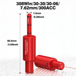 22LR 22 LR 40S&W 30-30 .25 .27 7mm 6.5mm 177 7.62 300win 12GA 45ACP 223rem 9mm Laser Training Bullet Bore Sight Dry Fire Laser