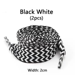 1 Pair Wavy Bread Style Flat Shoelaces Trend Decorative Laces for Sneakers 1.5/2/3 Cm Width Shoe Accessories