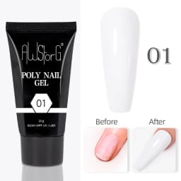 AWStorG Hema Free Poly Nail Gel 30ML Acrylic Gel Finger Extension Transparent Nail Art Extension Quick Building Soak Off UV