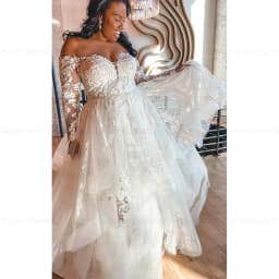 ANGEL Gorgeous Plus Size Wedding Dresses Customized 2025 A-line Tulle Lace Appliques Bridal Gowns Long Sleeves Vestidos de Novia