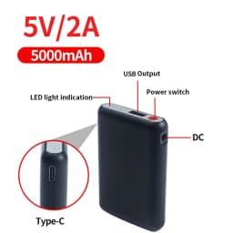 5000mAh Mobile Power Mini Portable Battery Pack for Heated Socks Vests Scarves Gloves Belts Warming Patch USB DC Output 5V2A