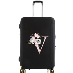 Luggage Case Suitcase Protective Cover Pink Flower Letter Name Pattern Travel Elastic Luggage Dust Cover Apply 18-28 Suitcase