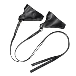 Gothic Punk Style Half-Finger Black Strap Leather Gloves Sexy Women Fingerless Stage Perfermence Cosplay Hip-Hop Accessories