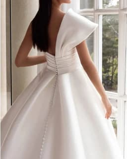 Customized Modern A-Line Wedding Dresses Buttons One Shoulder Satin Ruched Bridal Gowns Vestidos De Noiva 2023