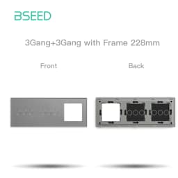 BSEED EU Standard Touch Light Switch Panel With Wall Socket Frames 228mm Metal Base Included Glass Frame Without Switch Part