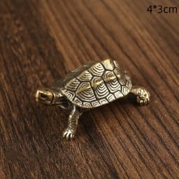 Pure Copper Turtle Statue Vintage Brass Tortoise Figurines Desktop Feng Shui Ornament Miniatures Antique Tea Pet Crafts Gifts