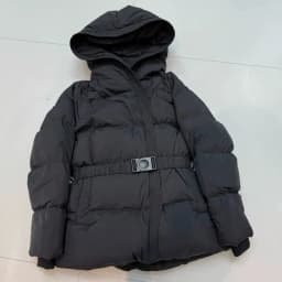 Schinteon Women White Down Jacket with Hood Solid Color Fashionable Autumn Winter Warm Outwear Parka Belt 2026 New Real Pictures