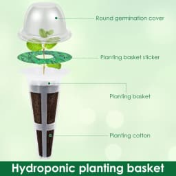 50Pcs Hydroponic Pods Kit Seed Grow Sponges Nursery Pot Hydroponic Soilless Seedling with Plant Label Garden Accessories
