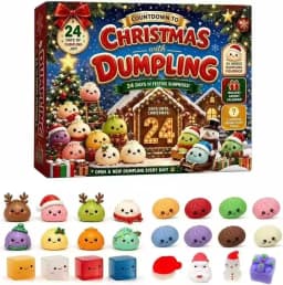 2026 New Christmas Dumpling Squishies Advent Calendar 24 Days Countdown，Happy Stress Relief Blind Box Surprises Christmas Gifts.