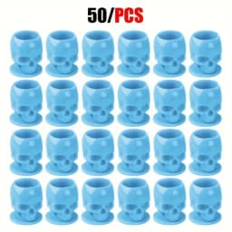 50Pcs Disposable Tattoo Skull Ink Cups Permanent Makeup Coloring Pigment Cup Container Tattoo Accessory for Tattoo Artists