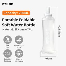 ESLNF 500ml Collapsible Water Bladder Soft Water Bag BPA‑Free Food Grade Leak‑Proof Portable Running Cycling Camping Hydration