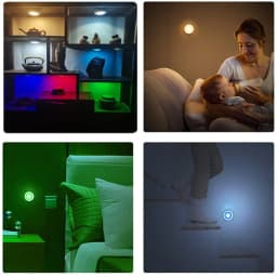 RGB Color Under Cabinet Light Wireless LED Light Remote Control 12 Color Touch Dimmable Night Light for Kitchen Closet Counter